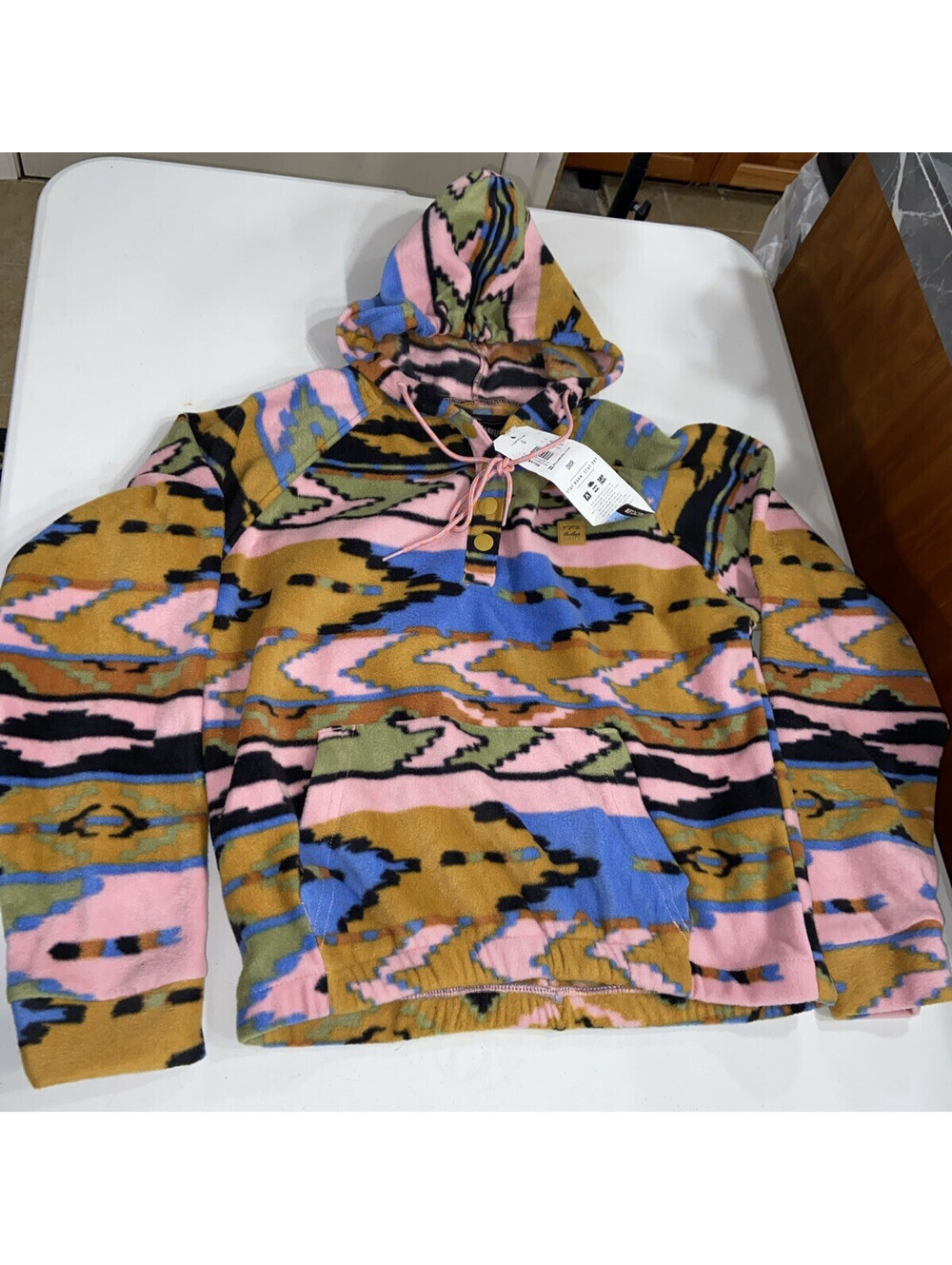 Billabond Fleece Medium Womens Aztec Pullover Hoodie